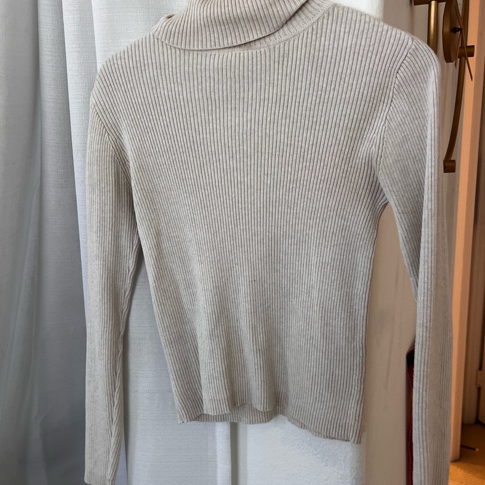 GAP Cream Cowl Neck Sweater with Ribbed Knit